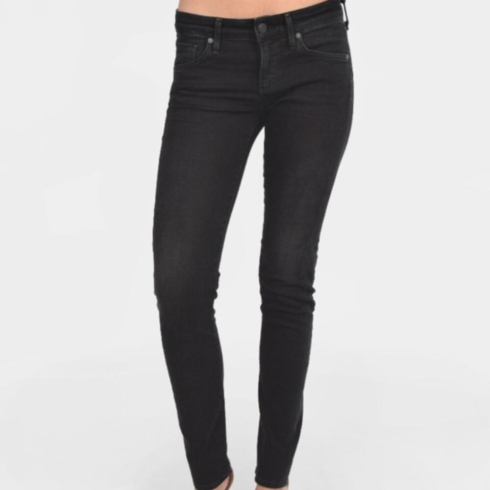 Citizens of Humanity COH Avedon Slick Skinny Jeans in Axel Black Low Rise Sz 26